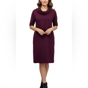 Lands' End Maroon Cowl Neck sports dress